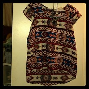 Pink rose short sleeve blouse!